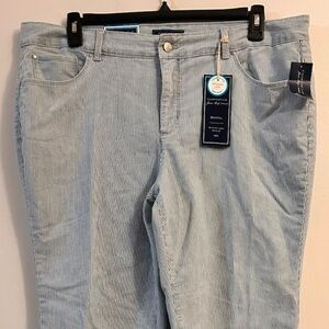 Charter Club Plus Bristol Pin Stripes Tummy Slimming Ankle  Jeans NWT Size 18W